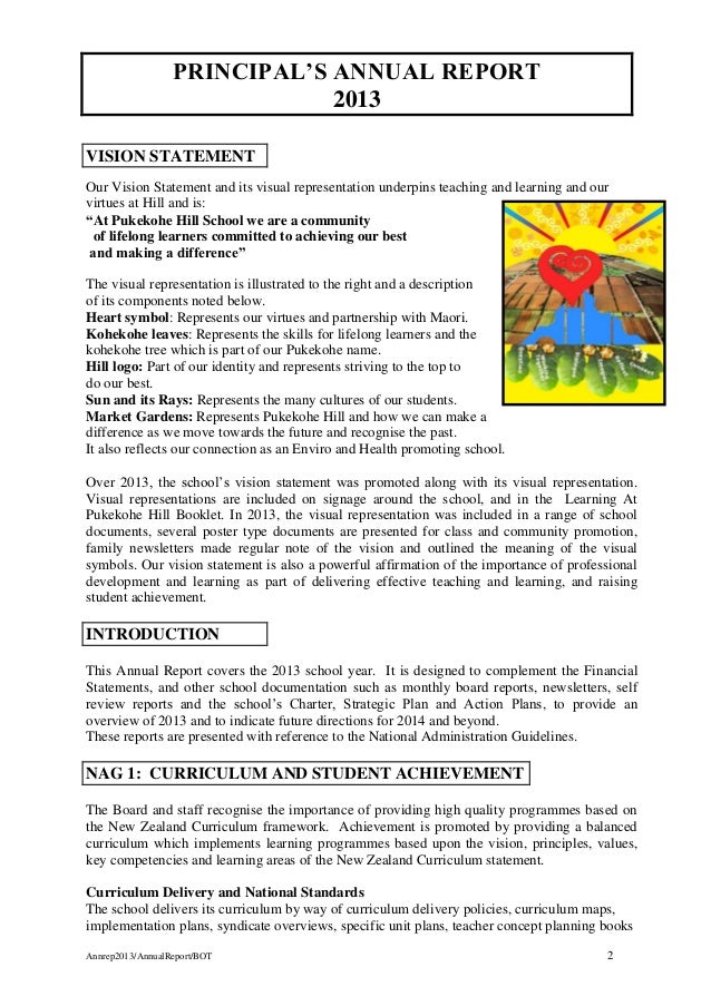 personal vision statements for principals